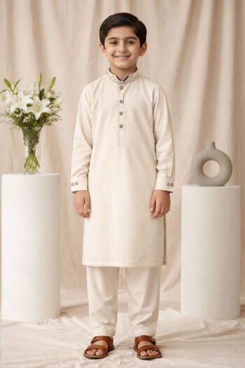 Kurta Pajama For Kids Cream